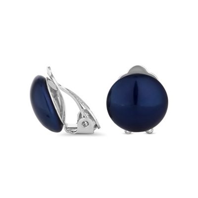 Blue pearl clip on earring